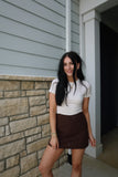 SPRING SKORT : BROWN