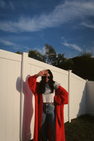 ALL DAY CARDIGAN : CHERRY RED