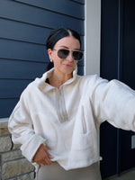 FLEECE PULLOVER : IVORY/CREAM