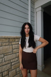 SPRING SKORT : BROWN