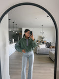 FLEECE PULLOVER : PISTACHIO/PURPLE