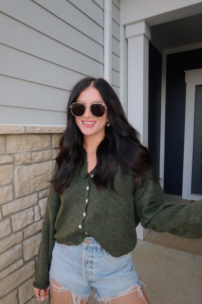 THE DRIFT CARDIGAN : DARK OLIVE