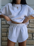 LOUNGE SHORTS : WHITE