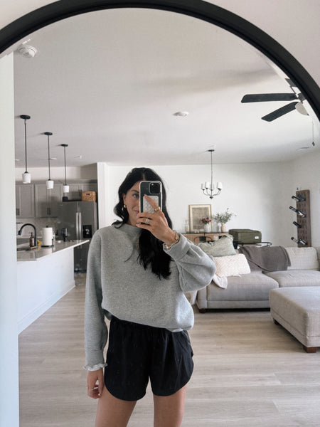 EARLY CHILL MOCKNECK CREWNECK : GREY