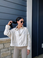 FLEECE PULLOVER : IVORY/CREAM