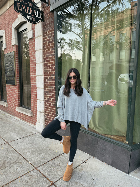 SIMPLE DAY TOP : HEATHER GREY