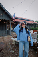COMFORT LEVEL SWEATER : BLUE