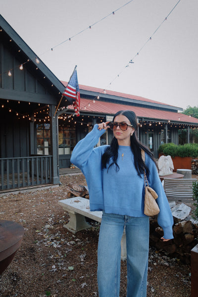 COMFORT LEVEL SWEATER : BLUE