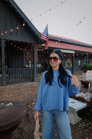 COMFORT LEVEL SWEATER : BLUE