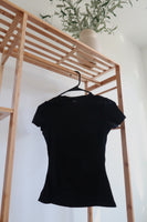 SMOOTHING SEAMLESS TEE : BLACK