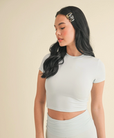 AIR SOFT CROPPED SHORT SLEEVE : LIGHT BLUE