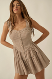 GINGHAM SADDLE ROMPER